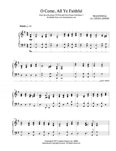 O Come, All Ye Faithful - Sheet Music